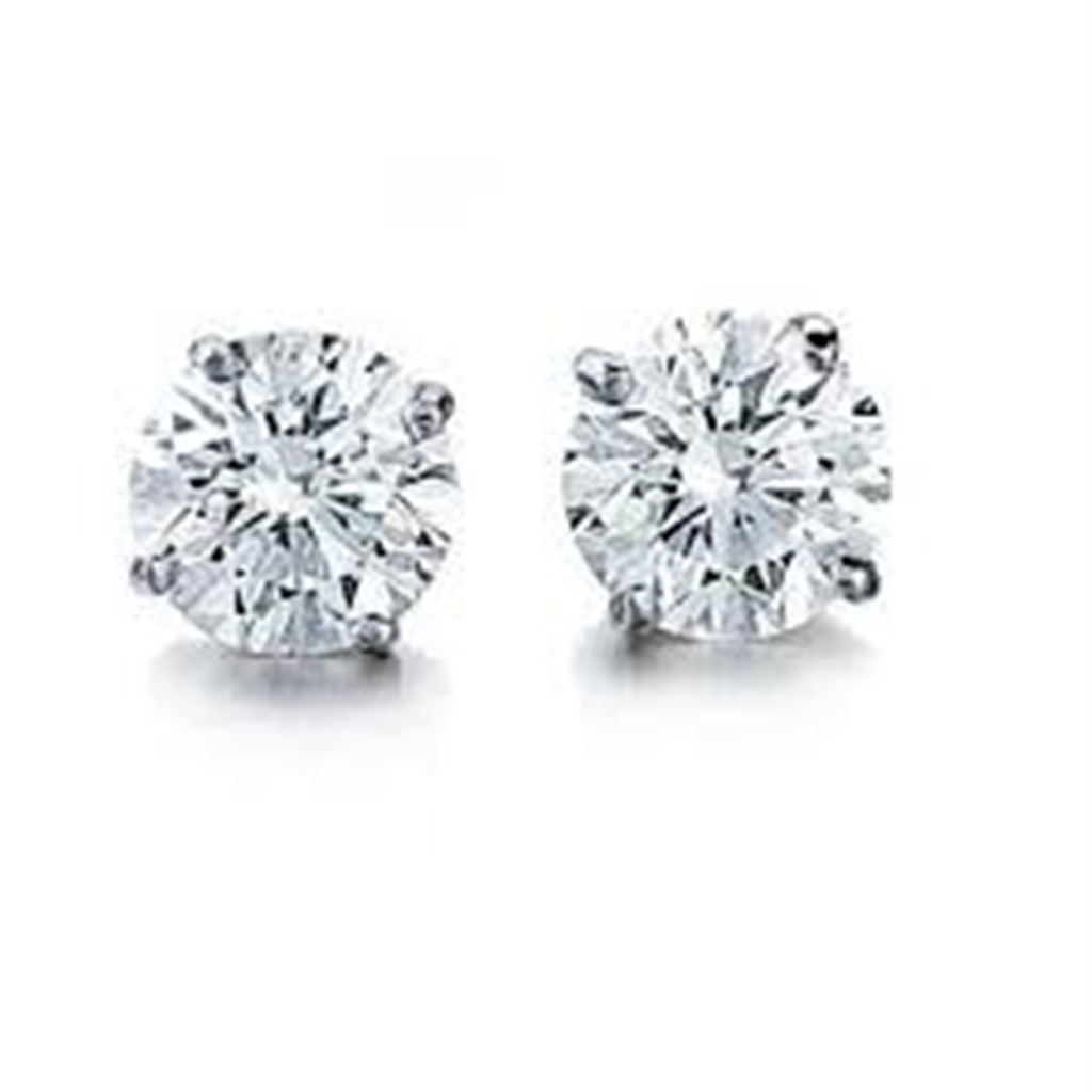 14K Gold And 2 CT Diamond Stud Earrings