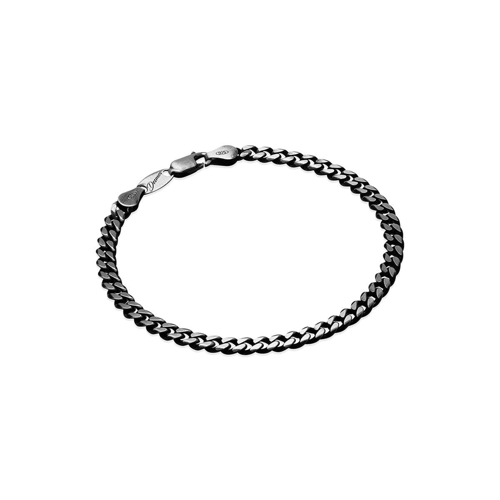 Desmos Men's Sterling Silver Vintage Grumetta Concave Bracelet