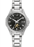 Bulova Ladies Wake Forest "Walking Deac" Stainless Steel And Black Dial Face Watch