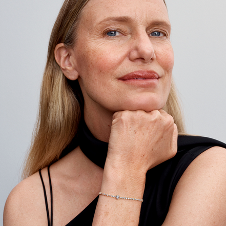 Pandora Timeless Sparkling Heart Tennis Bracelet Size 20