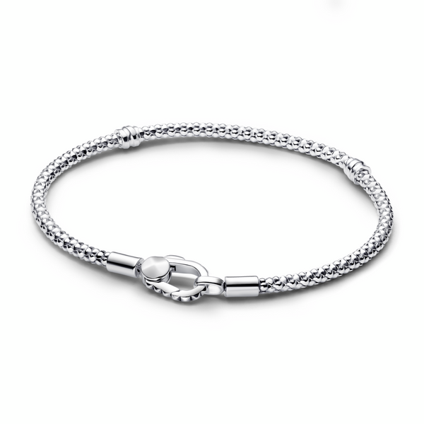 Pandora Moments Studded Clasp And Chain Bracelet Size 19