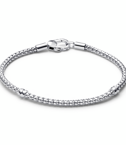 Pandora Moments Studded Clasp And Chain Bracelet Size 19