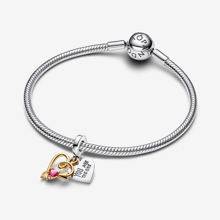 Pandora Moments Engravable Heart And Arrow Double Dangle Charm