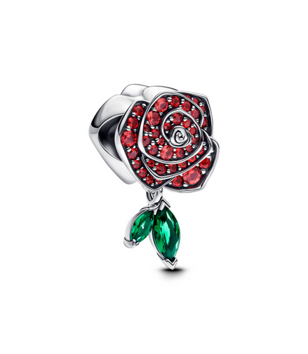 Pandora Moments Sparkling Rose in Bloom Charm