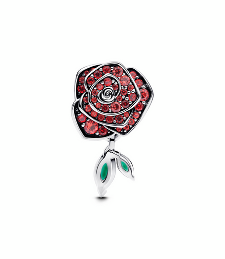 Pandora Moments Sparkling Rose in Bloom Charm