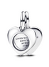 Pandora Moments Engravable Heart Magnifying Glass Double Dangle Charm