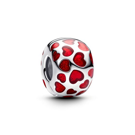 Pandora Moments Hearts Round Clip Charm
