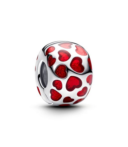 Pandora Moments Hearts Round Clip Charm