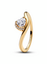 Pandora Timeless Gold Plated Wavy Heart Ring Size 6
