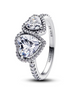 Pandora Timeless Sparkling Halo Hearts Ring Size 7