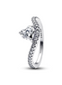 Pandora Timeless Wavy Pavé Heart Ring Size 7