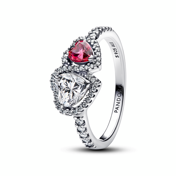 Pandora Timeless Halo Hearts Ring Size 7