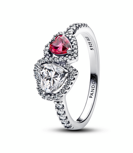 Pandora Timeless Halo Hearts Ring Size 7