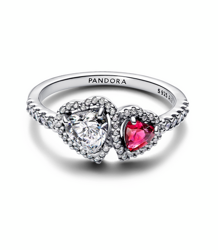 Pandora Timeless Halo Hearts Ring Size 7