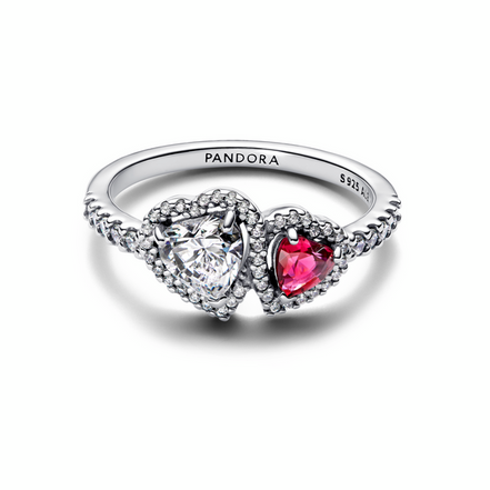 Pandora Timeless Halo Hearts Ring Size 7