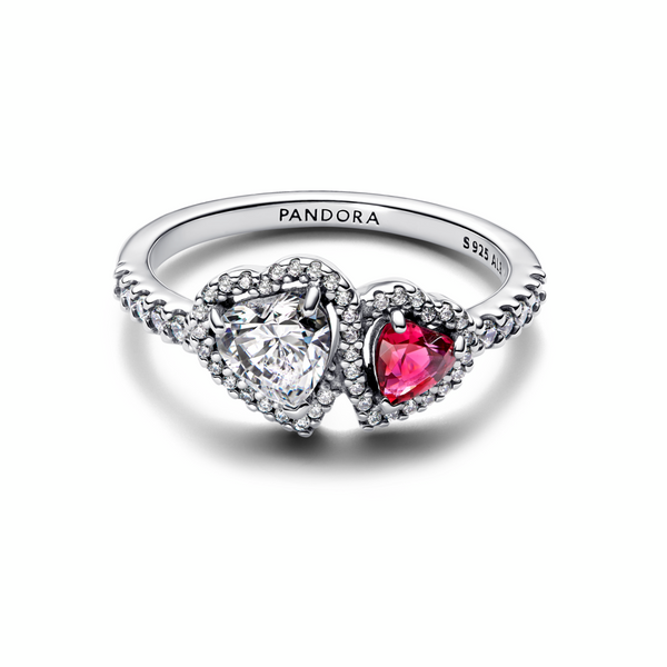Pandora Timeless Halo Hearts Ring Size 7