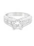 18K White Gold 1.30 CTW Diamond Princess Cut And Baguette Engagement Ring