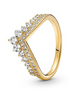 Pandora Timeless 14K Gold-Plated Wish Tiara Ring Size 7