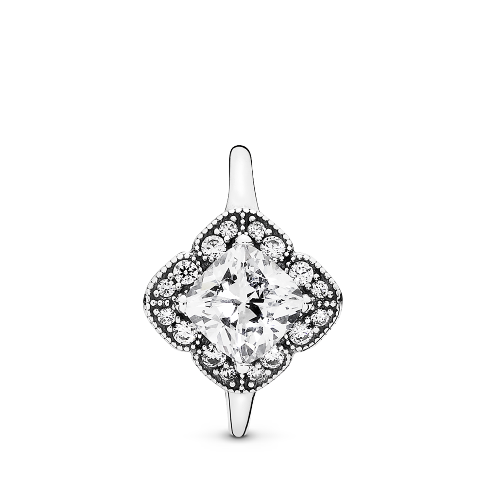 Pandora Timeless Crystalized Floral Fancy Ring Size 6