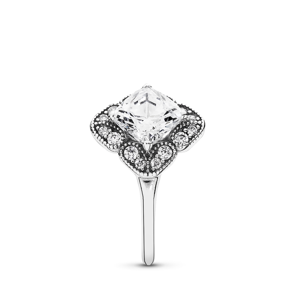 Pandora Timeless Crystalized Floral Fancy Ring Size 6