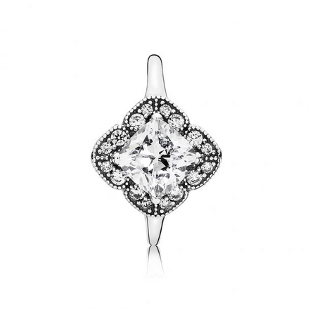 Pandora Timeless Crystalized Floral Fancy Ring Size 6