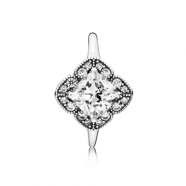 Pandora Timeless Crystalized Floral Fancy Ring Size 6