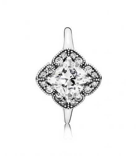 Pandora Timeless Crystalized Floral Fancy Ring Size 6