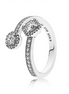 Pandora Timeless Sparkling Square And Circle Open Ring Size 8.5