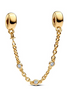 Pandora Moments Gold Plated Triple Clear Stone Safety Chain