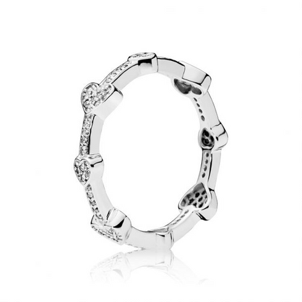 Pandora Timeless Alluring Hearts Ring Size 6