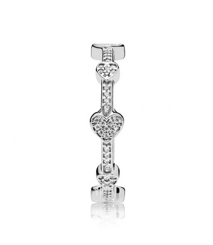 Pandora Timeless Alluring Hearts Ring Size 6