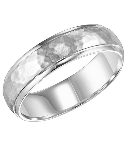Goldman 14K White Gold Hammered Band