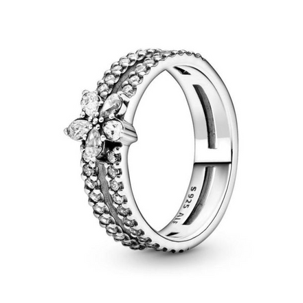 Pandora Timeless Sparkling Snowflake Double Ring Size 8.5