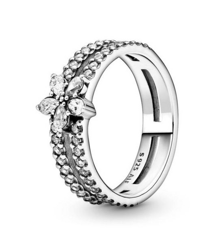 Pandora Timeless Sparkling Snowflake Double Ring Size 8.5