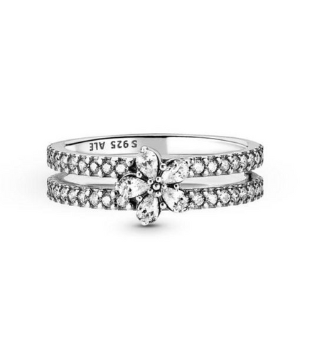 Pandora Timeless Sparkling Snowflake Double Ring Size 8.5