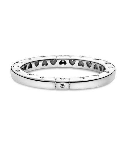 Pandora Signature Logo And Hearts Ring Size 7