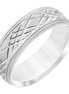 Men's 14K White Gold Diagonal Swiss Cuts Wedding Band