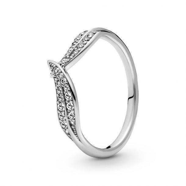 Pandora Timeless Sparkling Leaves Ring Size 6