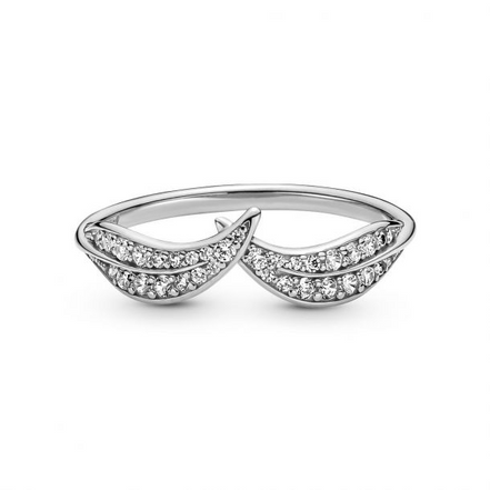 Pandora Timeless Sparkling Leaves Ring Size 6