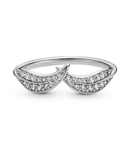 Pandora Timeless Sparkling Leaves Ring Size 6