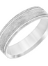 Men's 14k White Gold Wire Finish Comfort Fit Wedding Band