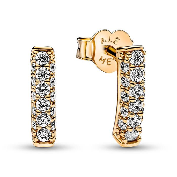 Pandora Timeless Pavé Single-Row Bar Stud Earrings