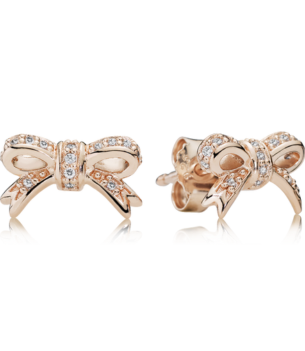 Pandora Moments Rose Sparkling Bow Stud Earrings
