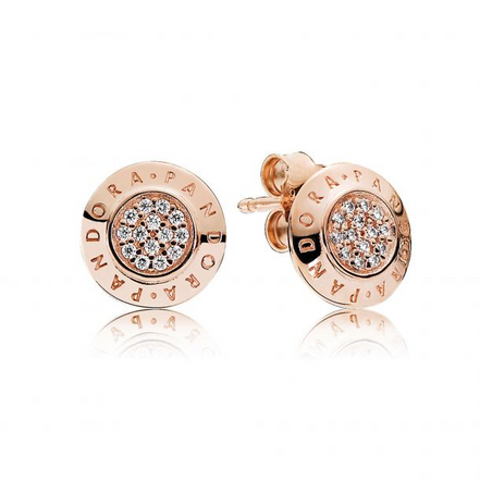 Pandora Signarture Sparkling Pandora Logo Stud Earrings