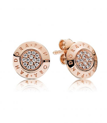 Pandora Signarture Sparkling Pandora Logo Stud Earrings