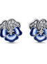 Pandora Moments Blue Pansy Flower Stud Earrings