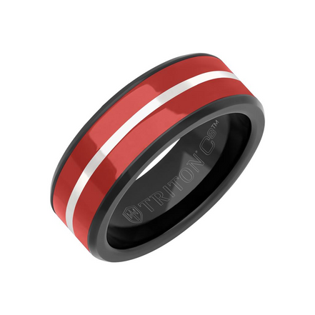 Triton Red Ceramic And Tungsten Carbide Ring