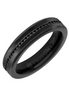 Triton Black Tungsten Carbide Ring with Eternity Black Sapphires and Broken Edge Size 11