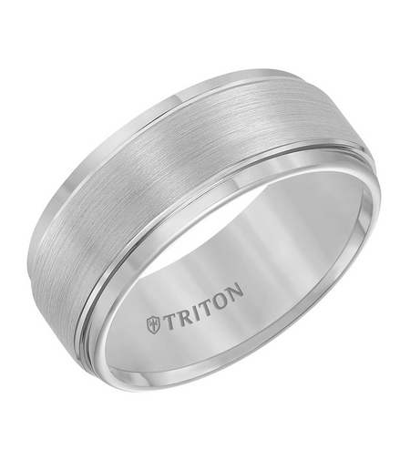 Frederick Goldman Grey Tungsten Carbide Brush Finish Comfort Fit Band Size 10