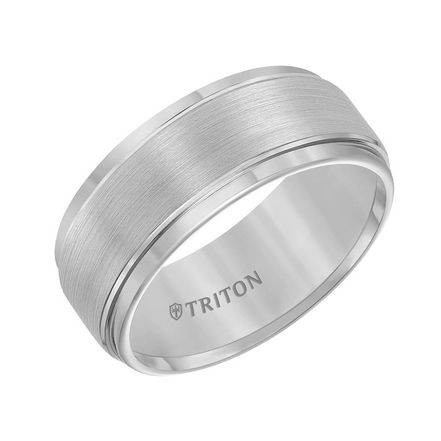 Frederick Goldman Grey Tungsten Carbide Brush Finish Comfort Fit Band Size 10